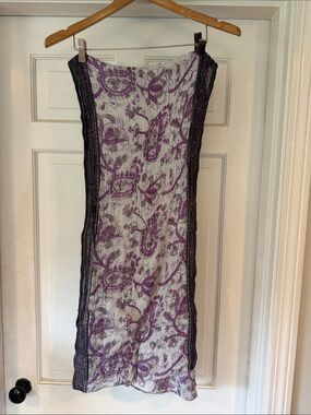 Sheer Paisley Scarf  in Purple